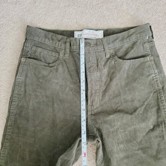 Gap Vintage Slim Straight Highrise Corduroy Forest Green Crop Ankle Jeans 28 - Picture 7 of 9